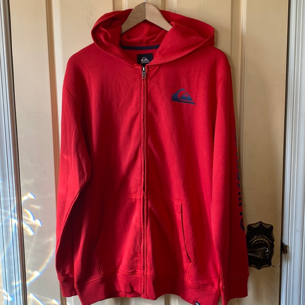 Quicksilver Full Zip Hoodie Red Size XL